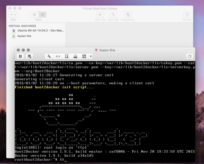 VMware boot2docker